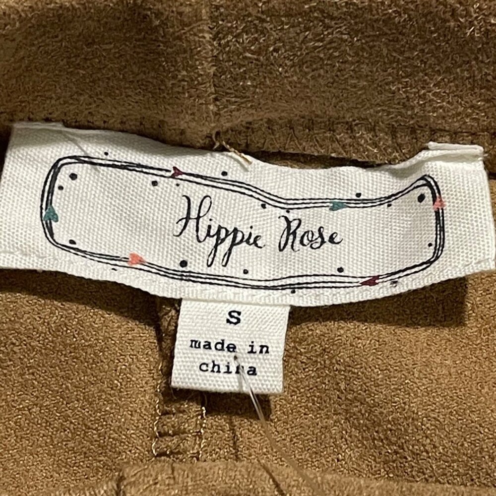 Hippie Rose Juniors' Faux-Suede Mini Skirt - Camel Tan, Size S, New - Picture 3 of 8